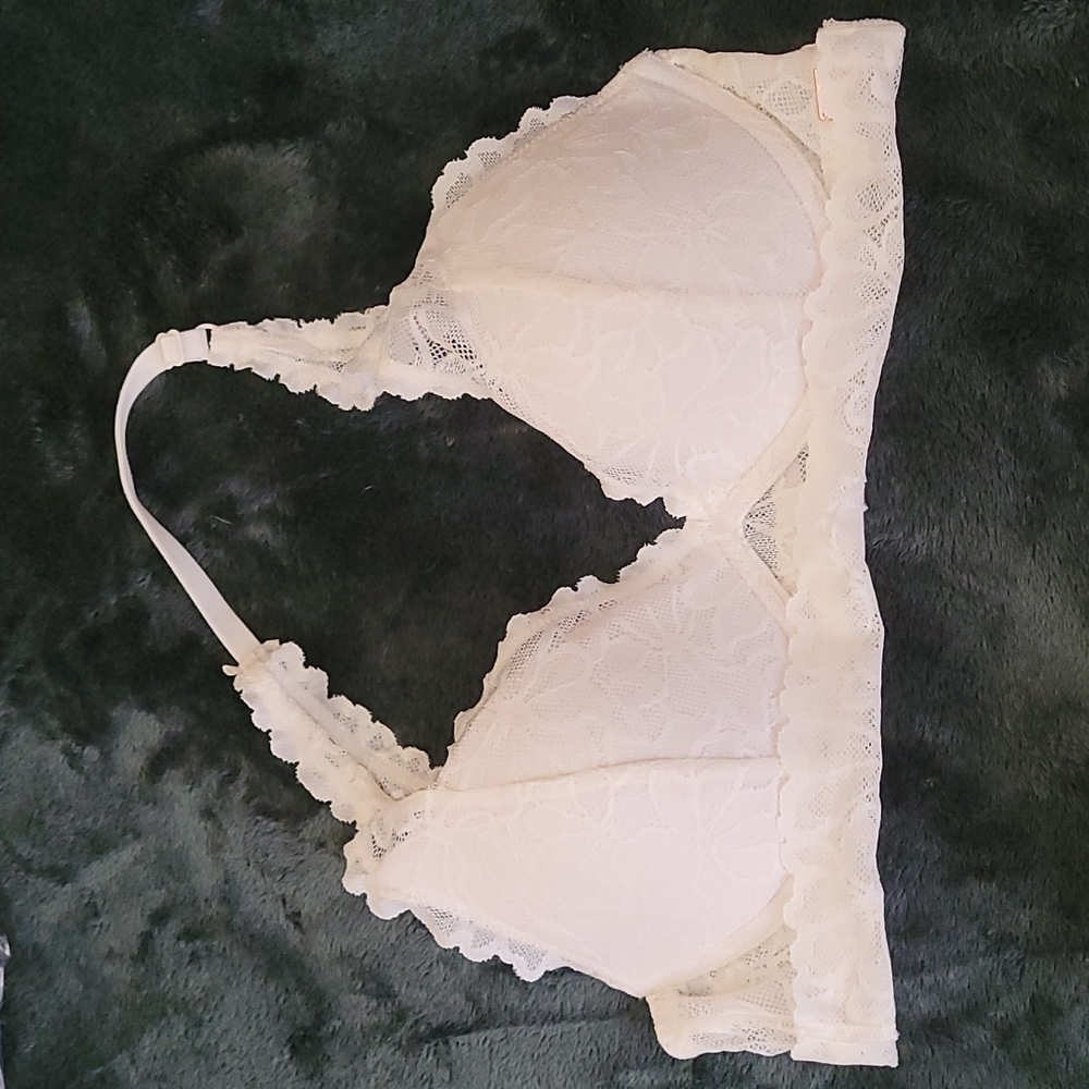 Lace halter pushup bralette